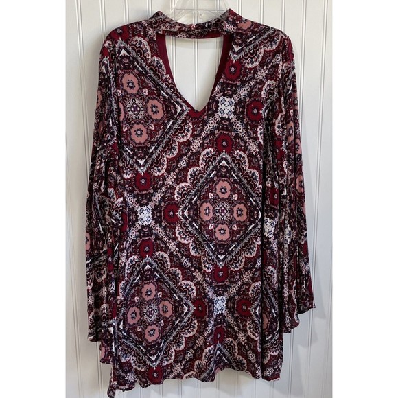 Very J Womens  Large Colorful Floral Paisley Geometric Tunic Top Bohemian - Picture 1 of 14